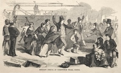 Ankunft der Auswanderer am Constitution Wharf, Boston, 1857 von Winslow Homer