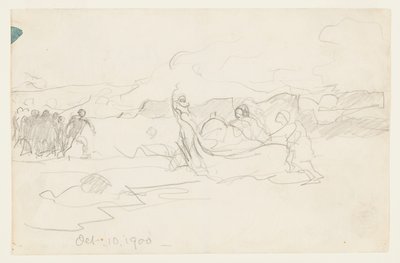 Fischer, die ein Dory an Land ziehen von Winslow Homer