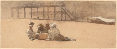 Vier Jungen am Strand von Winslow Homer