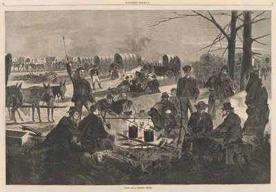 Halt eines Wagenzugs; aus Harper von Winslow Homer
