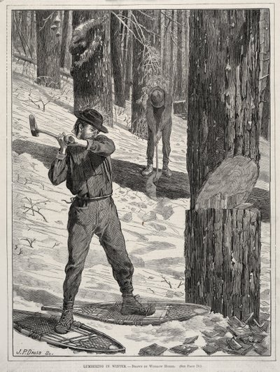 Holzfällerei im Winter, 1871 von Winslow Homer
