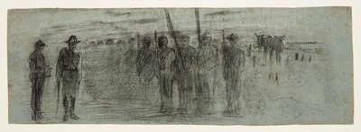 Offizier und Adjutant inspizieren ein Geschwader von Winslow Homer