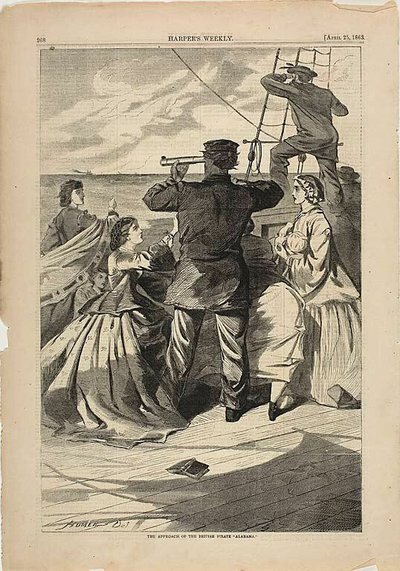 Das Herannahen des britischen Piraten "Alabama" von Winslow Homer