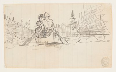Zwei Männer in einem Kanu von Winslow Homer