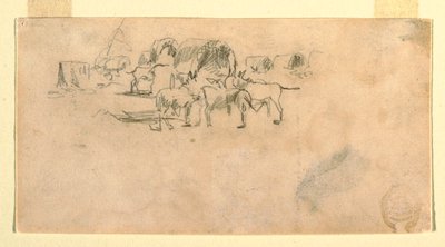 Wagenzug im Lager von Winslow Homer