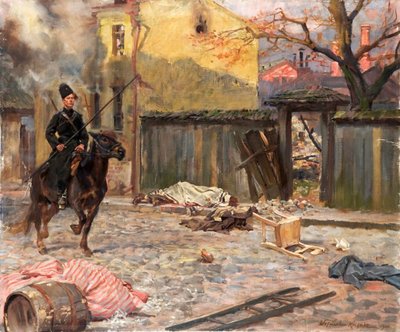 Der Überfall Pogrom, 1907 von Wojciech Kossak