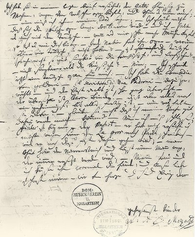 Eigenhändiger Brief von Wolfgang Amadeus Mozart von Wolfgang Amadeus Mozart