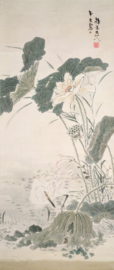 Reiher und Lotus, n.d. von Yamamoto Baiitsu