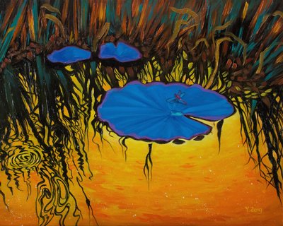 Blaue Libelle, 2023 von Yue Zeng