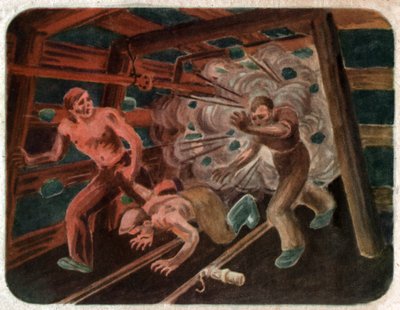 Unfall in einer Mine, ca. 1950 von . .