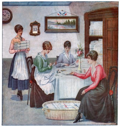 Stickerei zu Hause, ca. 1910-1920 von . .