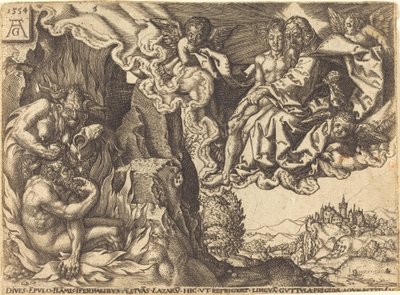 Der reiche Mann in der Hölle von after Heinrich Aldegrever