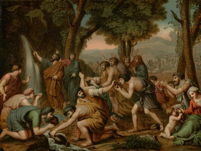 Moses schlägt Wasser von after Nicolas Poussin