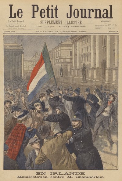 Demonstration in Irland gegen Joseph Chamberlain von after Oswaldo Tofani