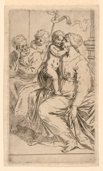 Die Heilige Familie mit dem Heiligen Johannes von after Simone Cantarini
