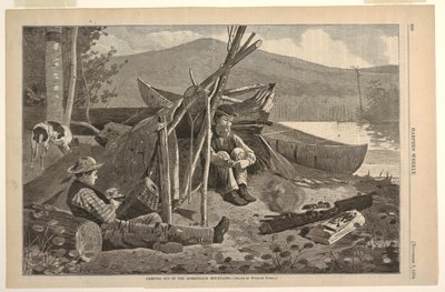 Camping in den Adirondack Mountains von after Winslow Homer