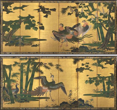 Pfauen und Phönixe von attributed to Tosa Mitsuyoshi