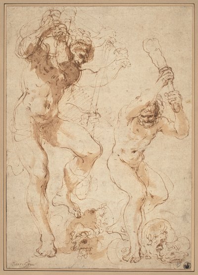 Herkules tötet die Hydra von called Guercino Giovanni Francesco Barbieri
