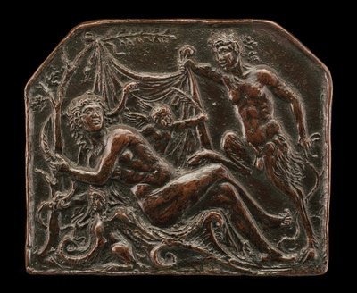 Ein Satyr enthüllt eine Nymphe von called Riccio Andrea Briosco