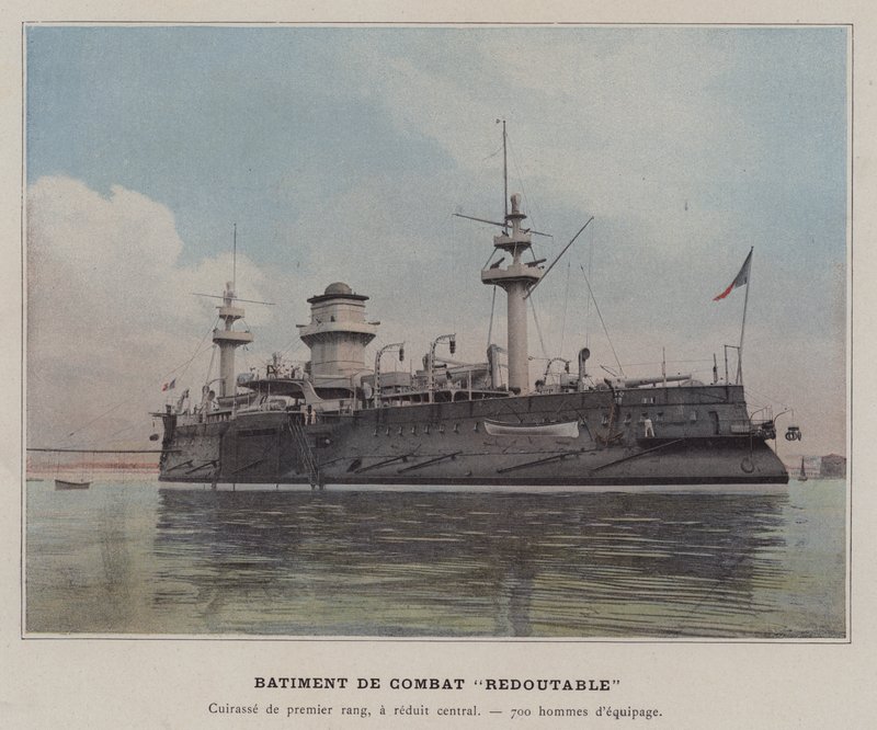 Kampfschiff "Redoutable" (koloriertes Foto) von (after) French Photographer