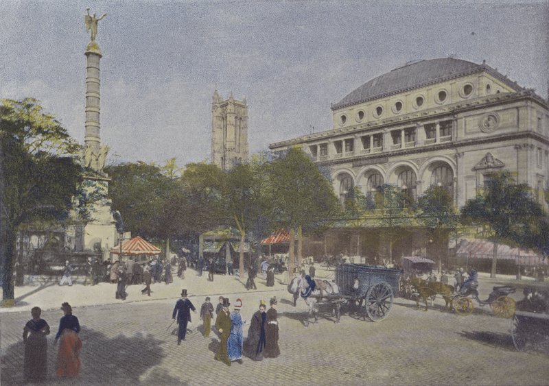 Paris, Place du Chatelet (Farbfoto) von (after) French Photographer