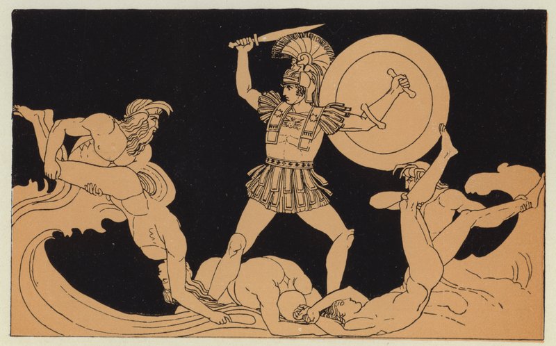 Achilles kämpft mit dem Fluss von English School