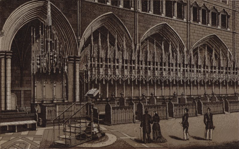 Chester Kathedrale, der Bischofsthron von English School