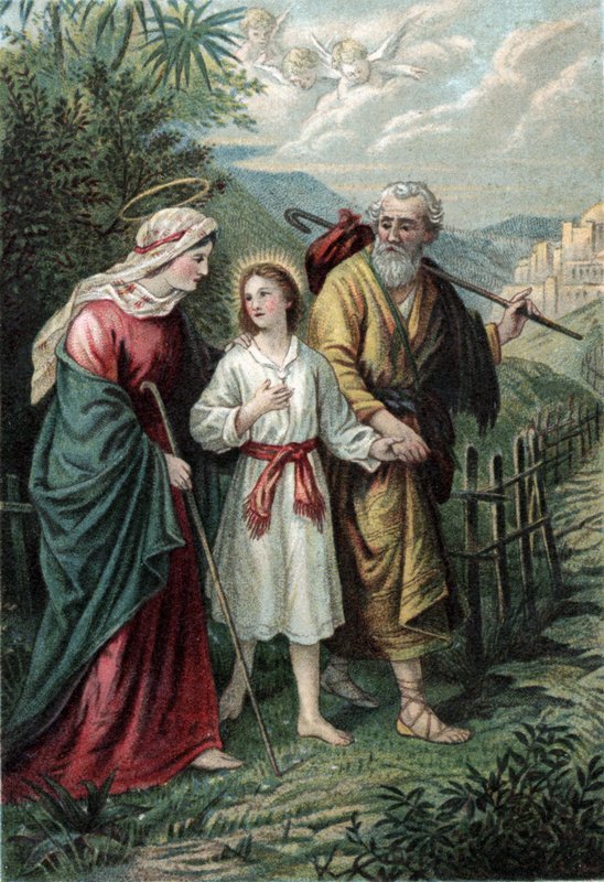 Joseph und Maria mit Jesus von English School