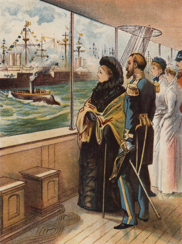 Die Jubiläumsflottenparade in Spithead, 1897 von English School
