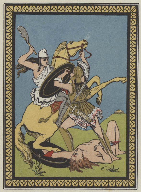 Theseus kämpft gegen die Perser von English School