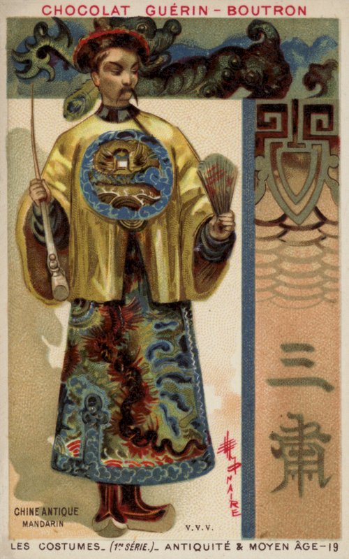 Kostüm eines antiken chinesischen Mandarins von French School