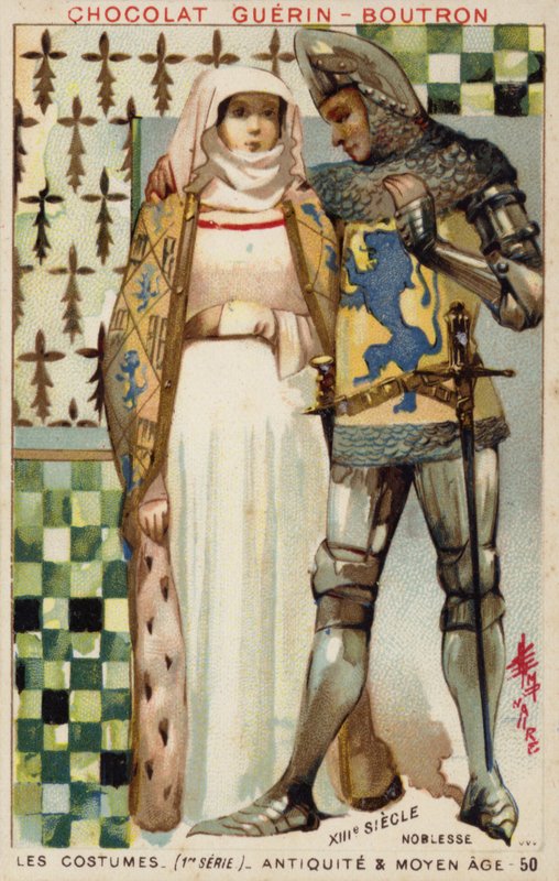 Kostüme des Adels, 13. Jahrhundert von French School