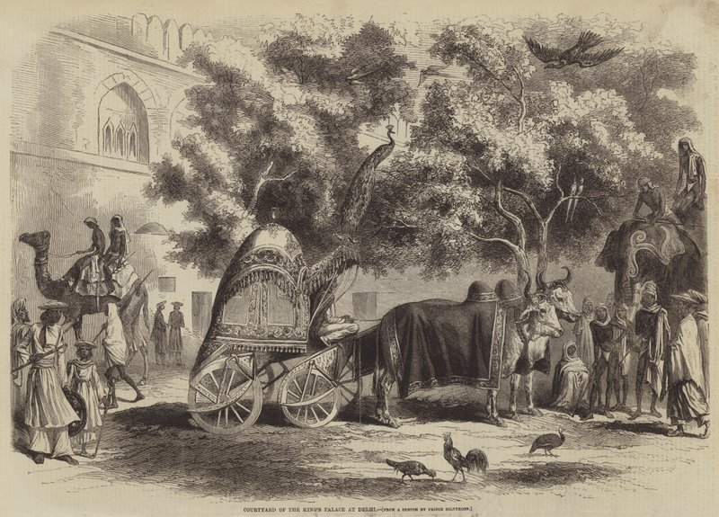Hof des Königspalastes in Delhi von after A. Soltykoff