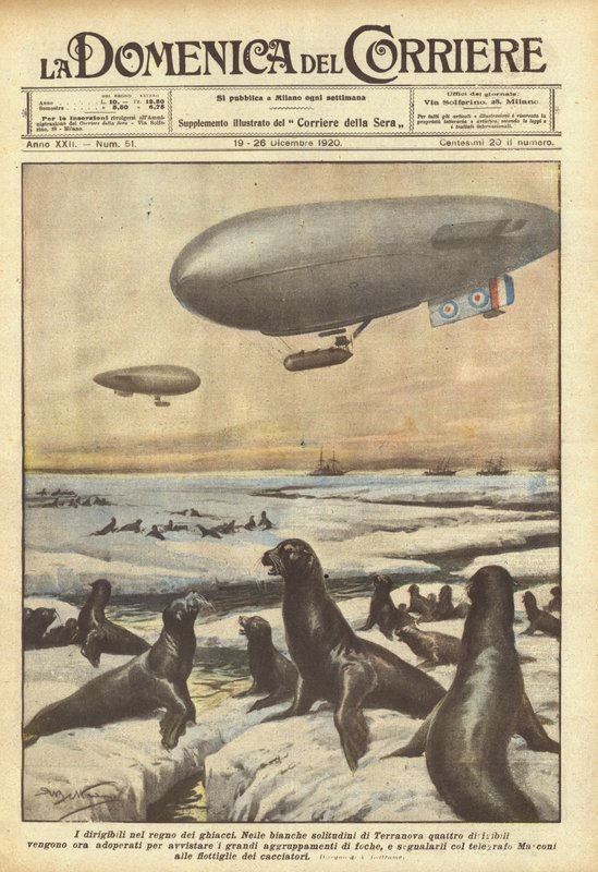 Die Luftschiffe im Reich des Eises von Achille Beltrame