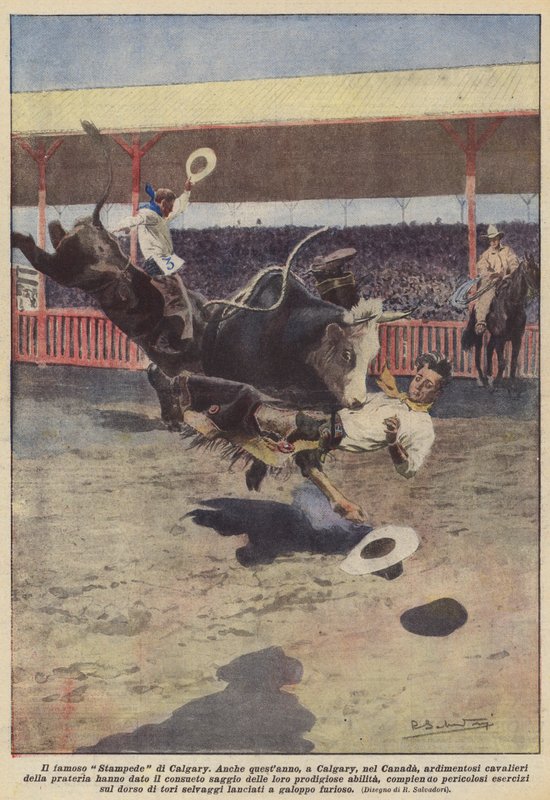 Das berühmte Stampede von Calgary von Achille Beltrame