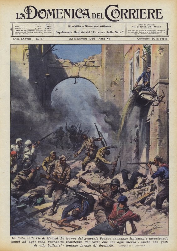Der Kampf in den Straßen von Madrid von Achille Beltrame