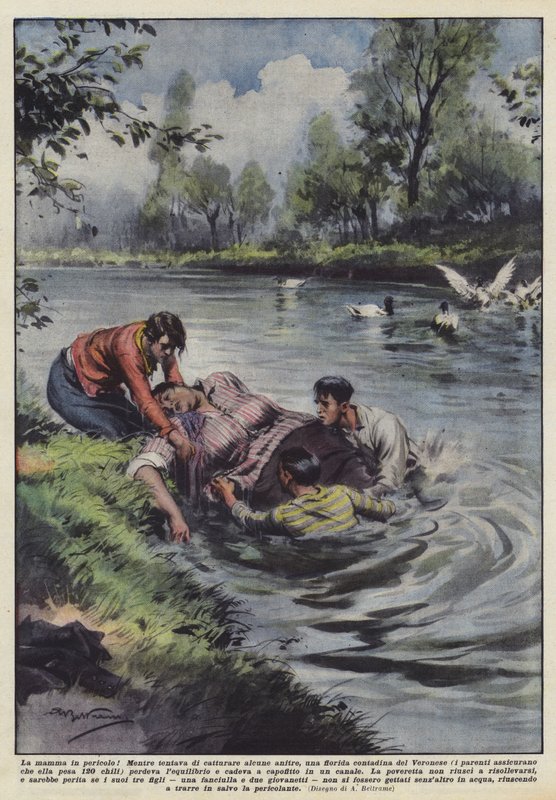 Die Mutter in Gefahr! von Achille Beltrame