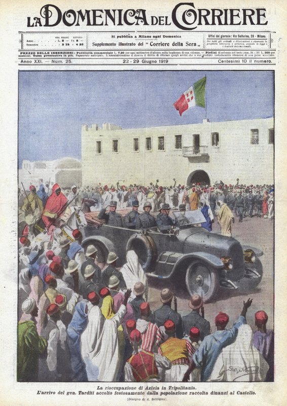 Die Rückeroberung von Azizia in Tripolitanien von Achille Beltrame