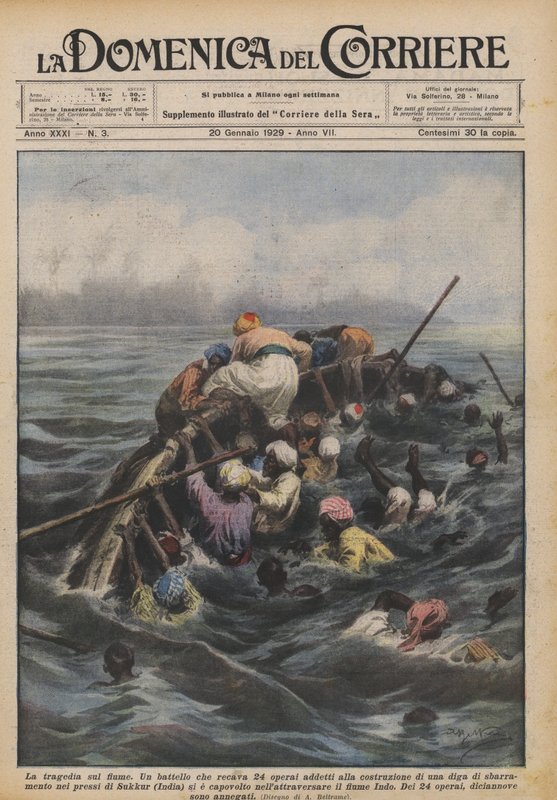 Die Tragödie am Fluss von Achille Beltrame