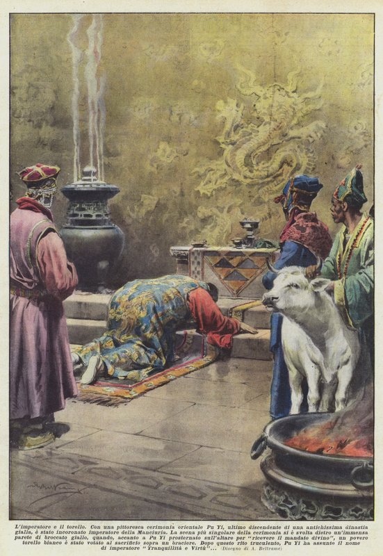 Der Kaiser und das Stierkalb von Achille Beltrame