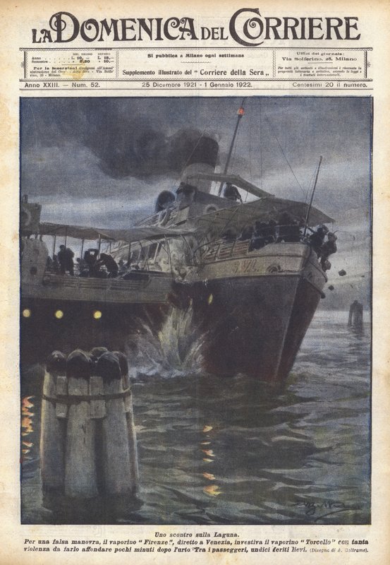 Ein Zusammenstoß in der Lagune von Achille Beltrame