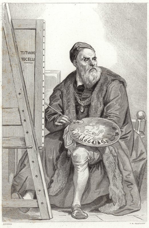 Porträt von Tizian von Achille Devéria