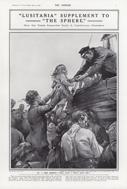 Das Sinken der Lusitania, Erster Weltkrieg, 7. Mai 1915 von Addison Thomas Millar