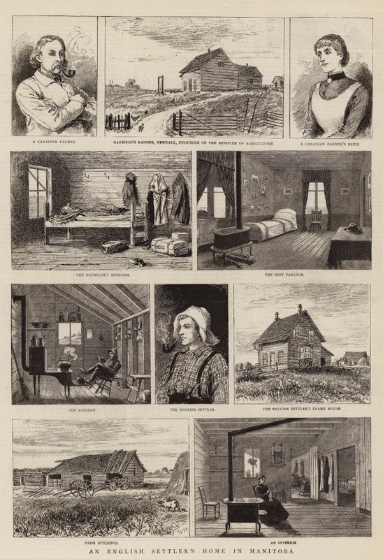 Das Heim eines englischen Siedlers in Manitoba von Adrien Emmanuel Marie