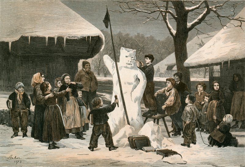 Der Schneebär - Schuljunge Freizeit bei Bern von Albert Anker