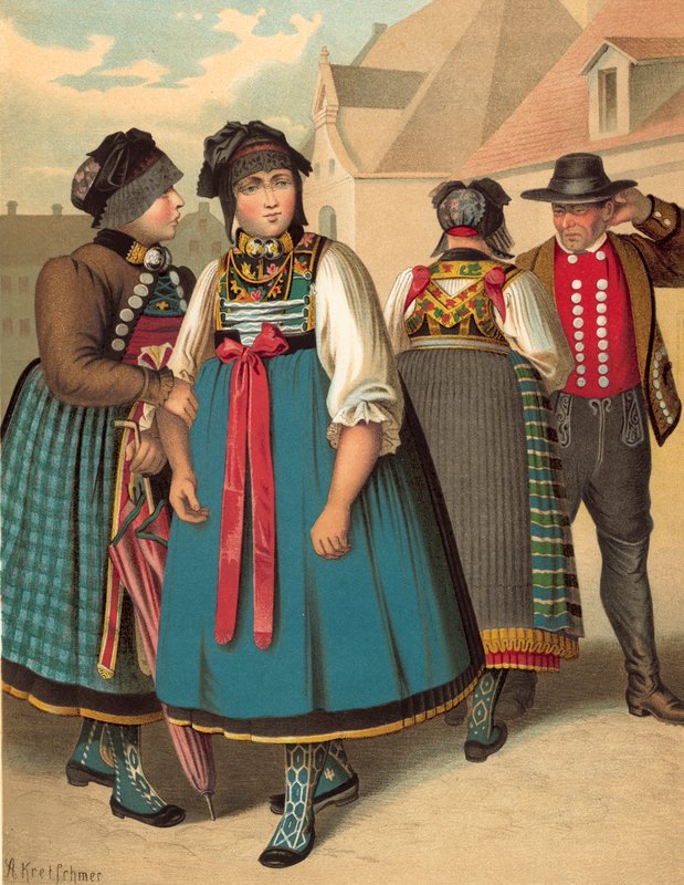 Deutsche Tracht, Bayern, Dachau von Albert Kretschmer