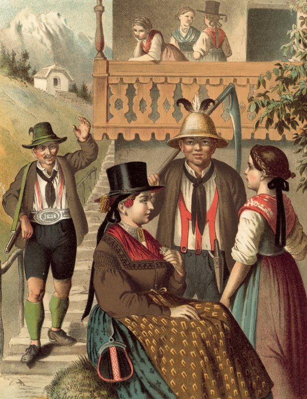 Deutsche Tracht, Österreich, Pinzgau von Albert Kretschmer