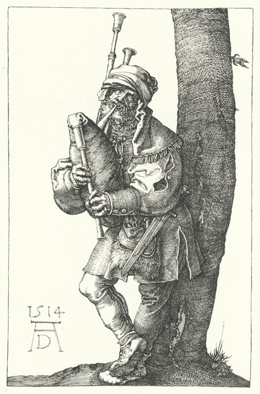 Dudelsackspieler von Albrecht (after) Durer or Duerer
