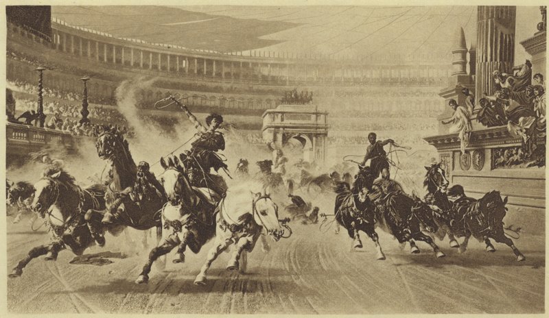 Das Wagenrennen (Fotogravur) von Alexander von Wagner