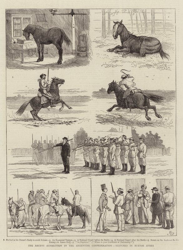Die jüngste Revolution in der Argentinischen Konföderation, Skizzen in Buenos Ayres von Alfred Chantrey Corbould